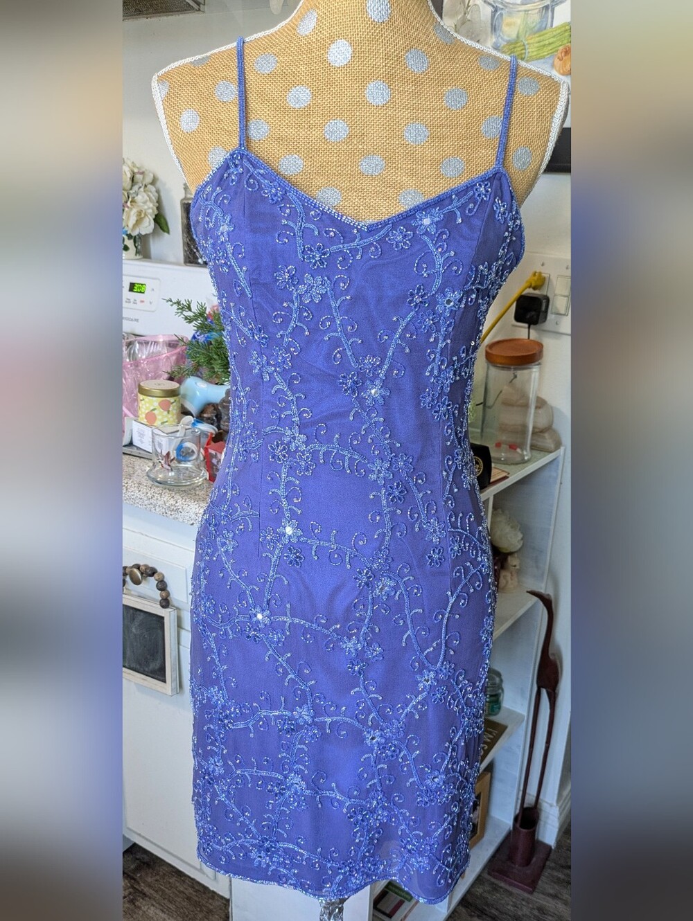 Chaudry Purple/Blu Beaded Cocktail Dress Stunning purple cocktail dress